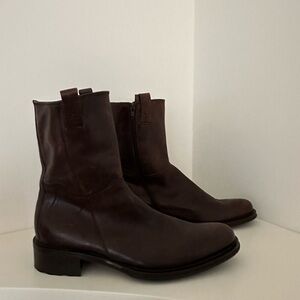 Men's Classic Dark Brown Leather Boots
